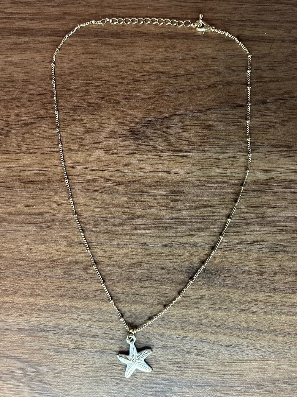 Silver Starfish Pendant Necklace